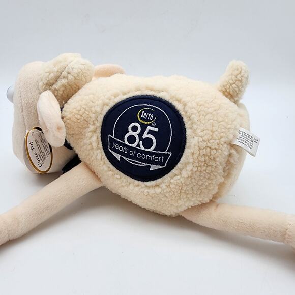 Serta Counting Sheep Plush 8" Cream #85 Large Bulging Eyes Stuffed Animal Toy - Picture 3 of 6